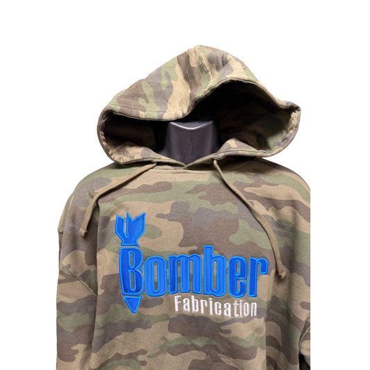 Bomber Fabrication Premium Applique Embroidered Camo Hoodie - Shop Battle Born Clothing