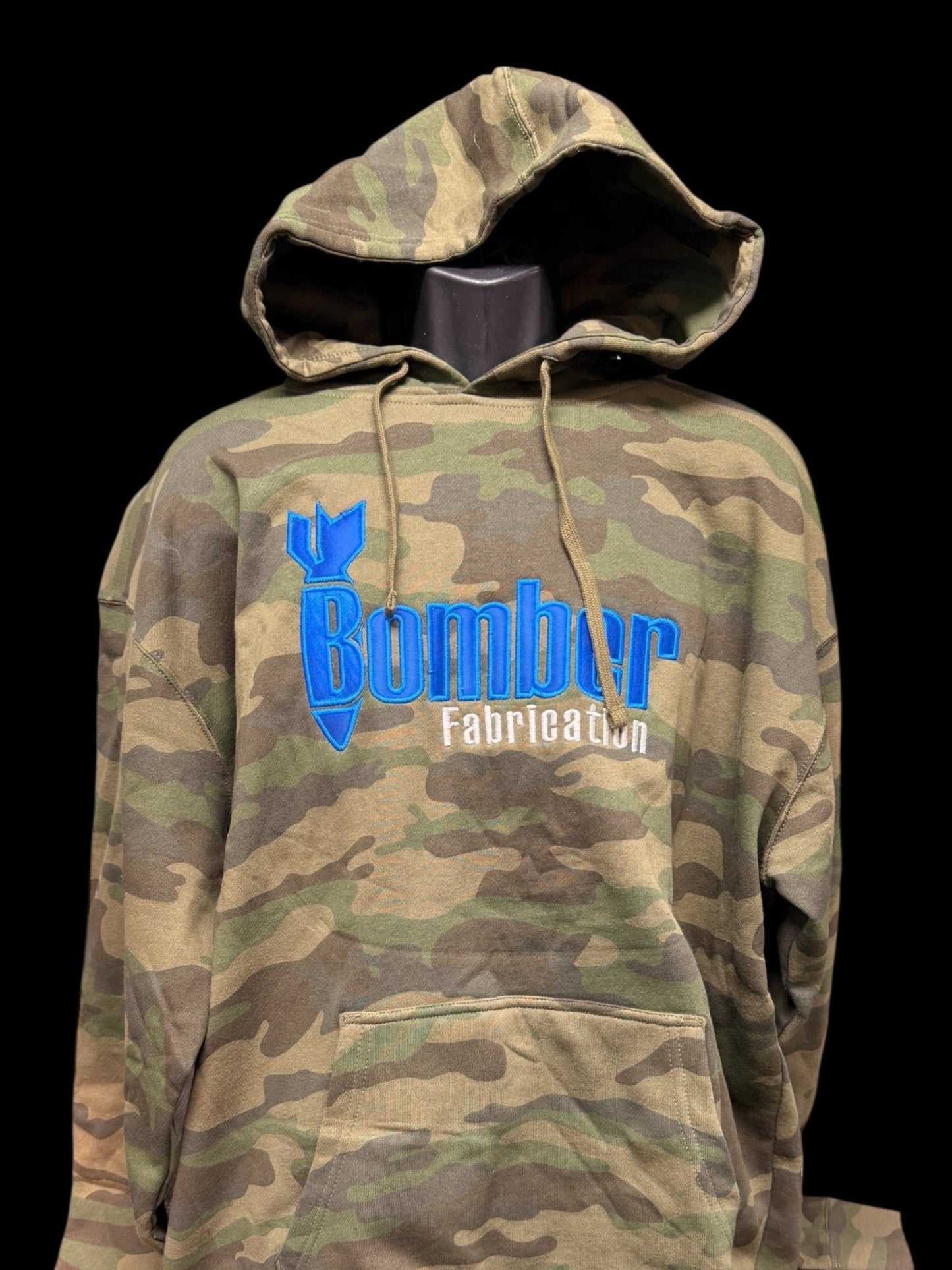 Bomber Fabrication Premium Applique Embroidered Camo Hoodie - Shop Battle Born Clothing