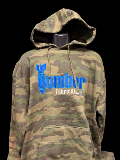 Bomber Fabrication Premium Applique Embroidered Camo Hoodie - Shop Battle Born Clothing