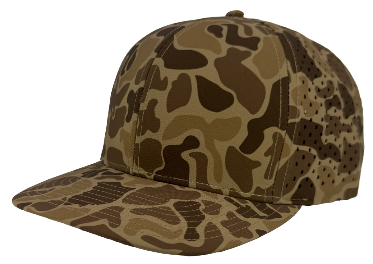 Zapped Headwear Bomber 6-Panel Hat - Brown old school camo