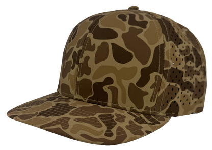 Zapped Headwear Bomber 6-Panel Hat - Brown old school camo