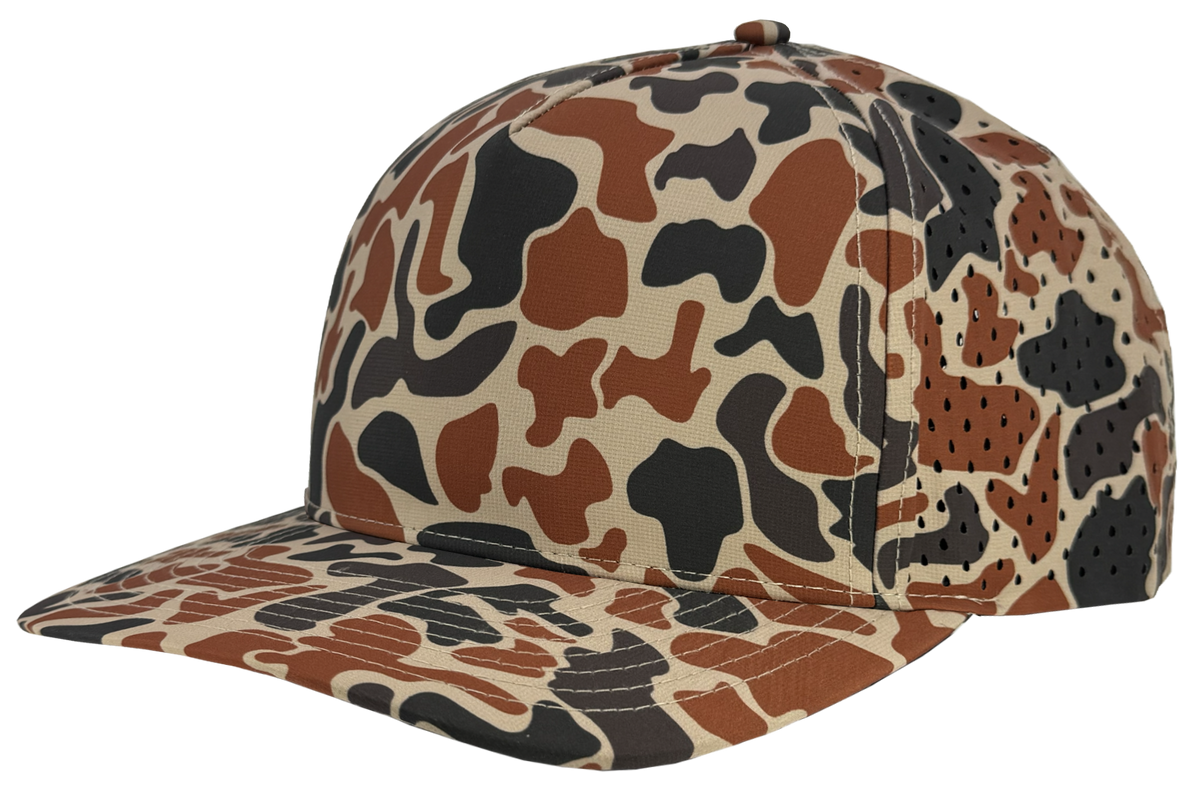 Zapped Headwear Blackhawk 5-Panel Hat - Burnt Orange Old school camo