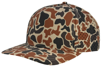 Zapped Headwear Blackhawk 5-Panel Hat - Burnt Orange Old school camo