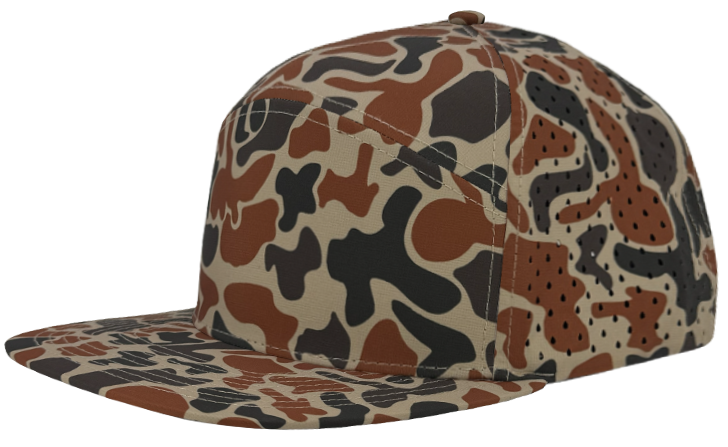 Zapped Headwear Osprey 7-Panel Hat - Burnt Orange old school camo