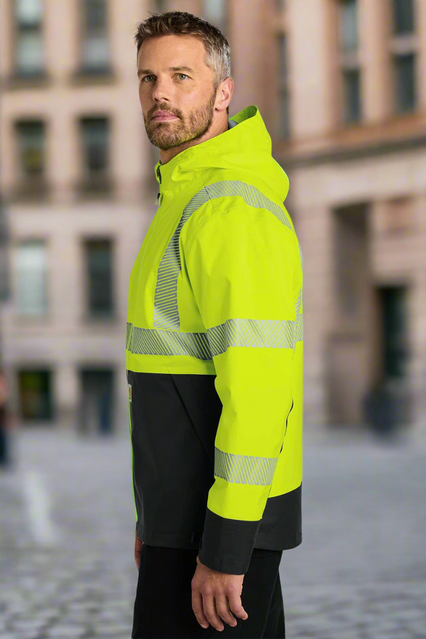 Carhartt® ANSI 107 Class 3 Storm Defender® Jacket construction worker side view - Shop Battle Born Clothing