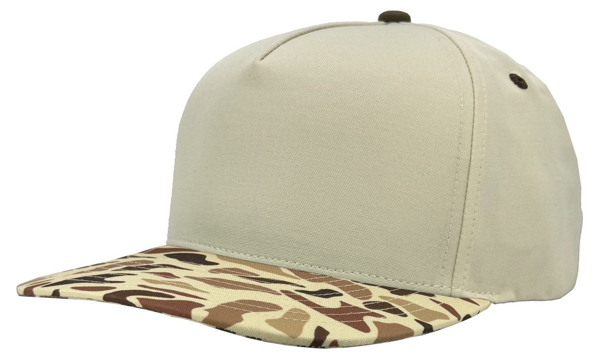 Zapped Headwear Patriot Canvas Hat - Vintage White/ Tan old school camo