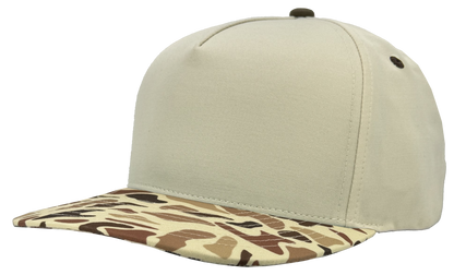 Zapped Headwear Patriot Canvas Hat - Vintage White/ Tan old school camo
