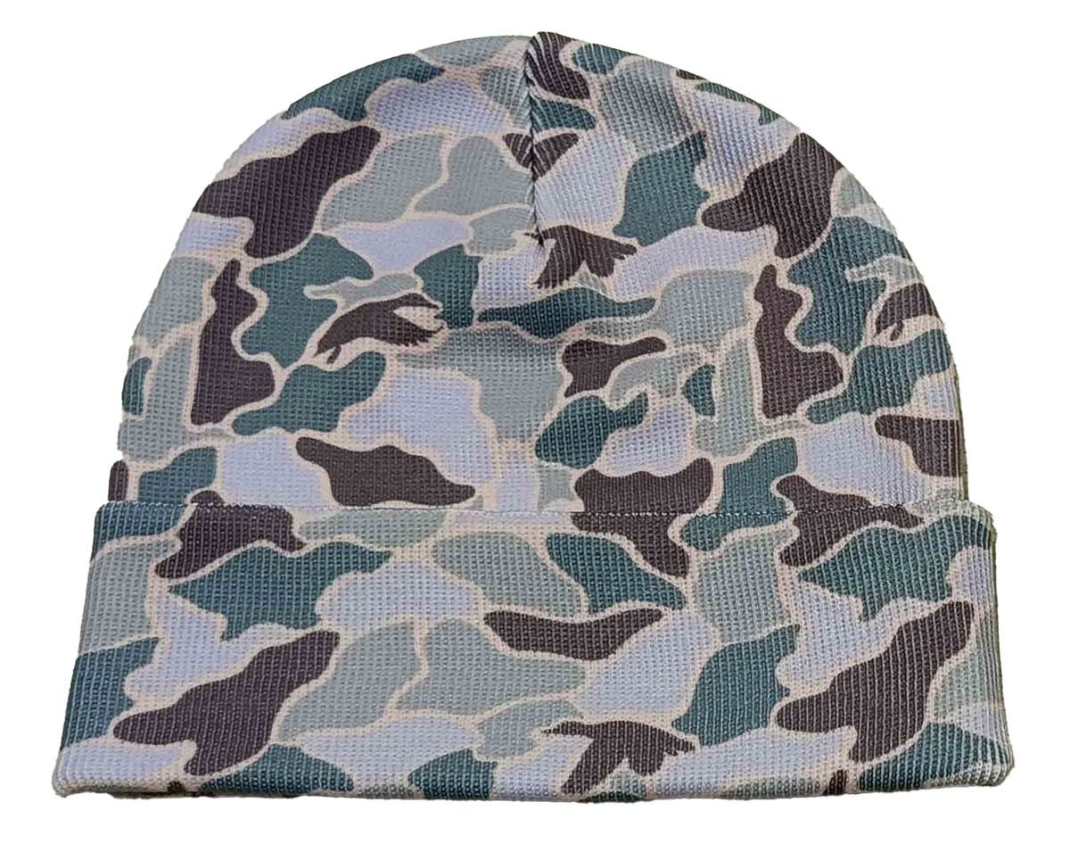 Zapped Headwear Pattern Cuff Beanie - Duck green old school camo