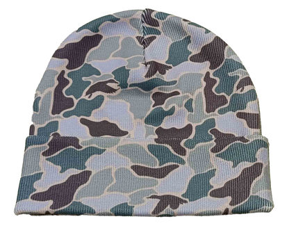 Zapped Headwear Pattern Cuff Beanie - Duck green old school camo