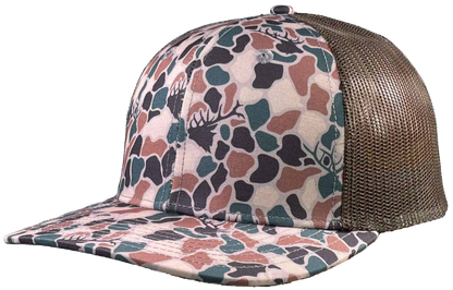 Zapped Headwear Warrior Trucker Hat - Old school camo Elk - Brown