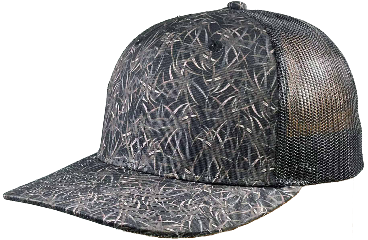 Zapped Headwear Warrior Trucker Hat - Wild Grass - Black