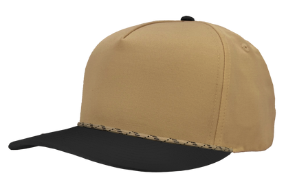 Zapped Headwear Patriot R+ Rope Hat - Khaki/Black bill-Khaki twist rope