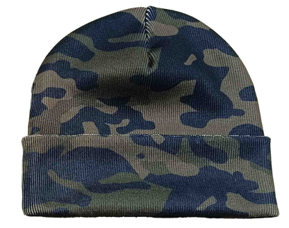 Zapped Headwear Pattern Cuff Beanie - Olive Camo