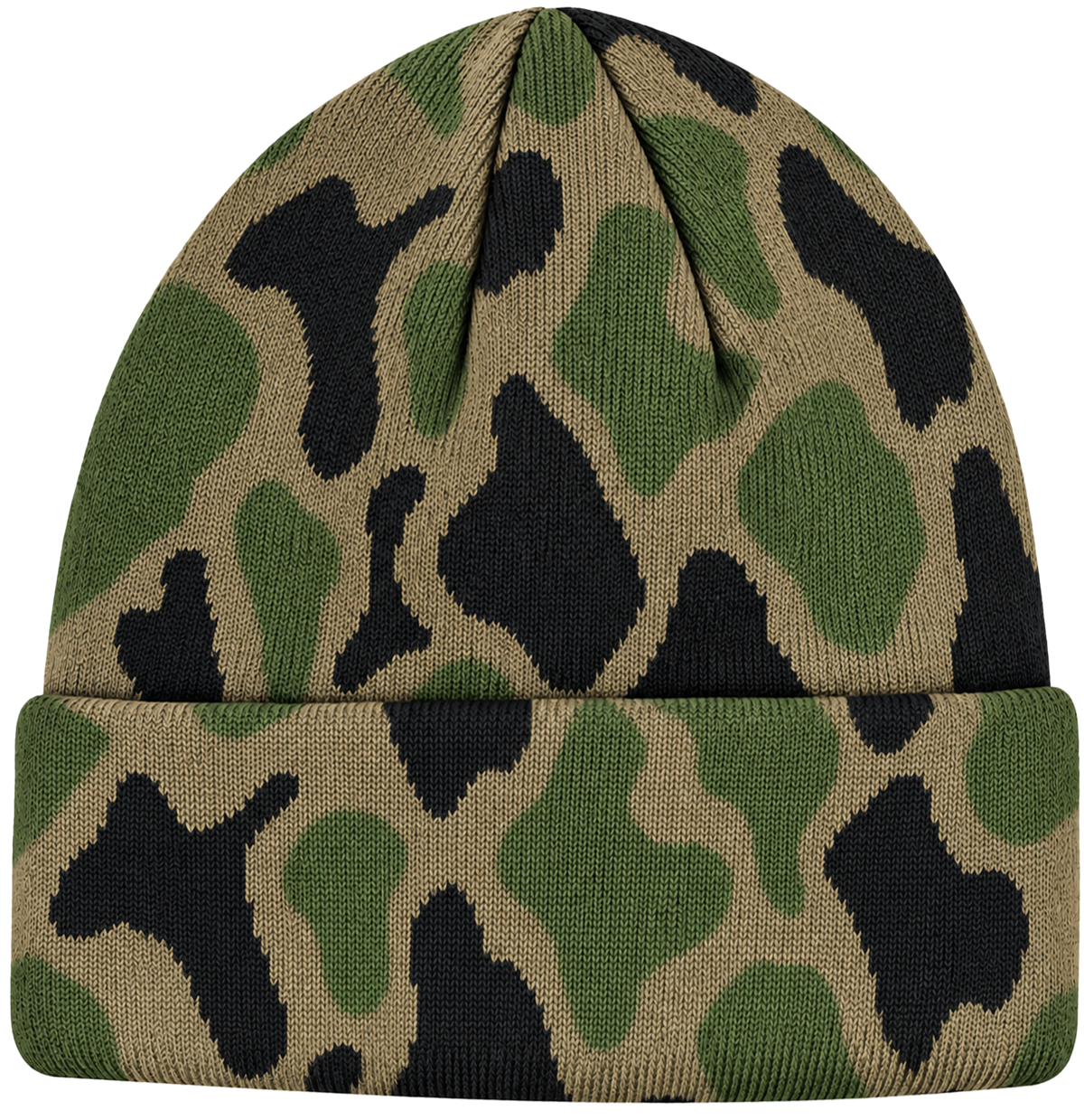 Zapped Headwear Woven Camo Cuff Beanie - Olive camo