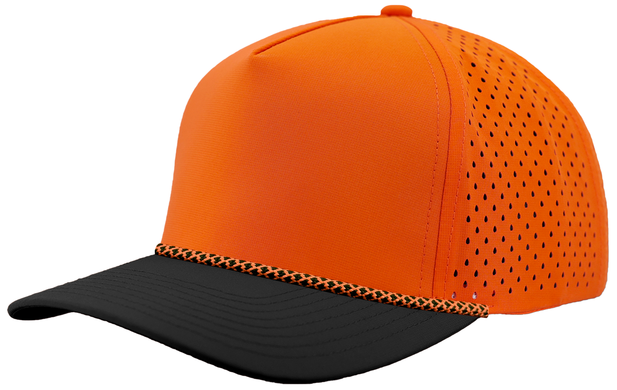 Zapped Headwear Blackhawk R+ Rope Hat - Orange/Black bill-Orange/black chainlink
