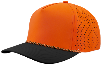 Zapped Headwear Blackhawk R+ Rope Hat - Orange/Black bill-Orange/black chainlink