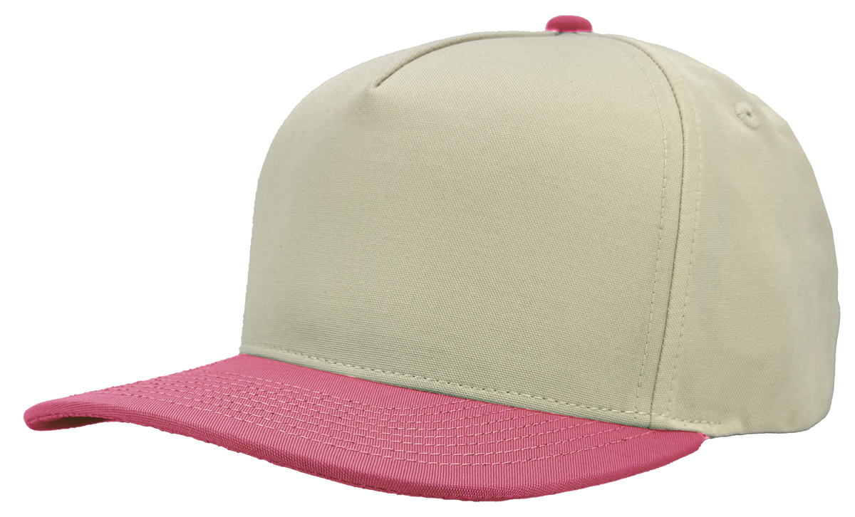 Zapped Headwear Patriot Canvas Hat - Vintage White/ Pink
