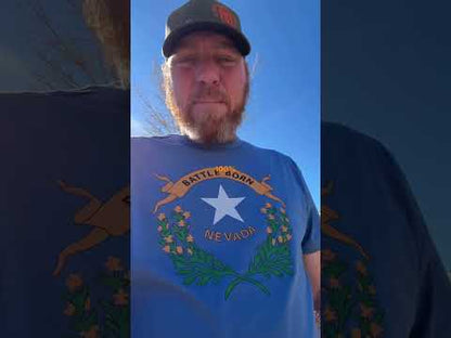 Traditional Nevada State Flag Battle Born Cotton Tee - Soft Ring-Spun T-Shirt | Battle Born Clothing