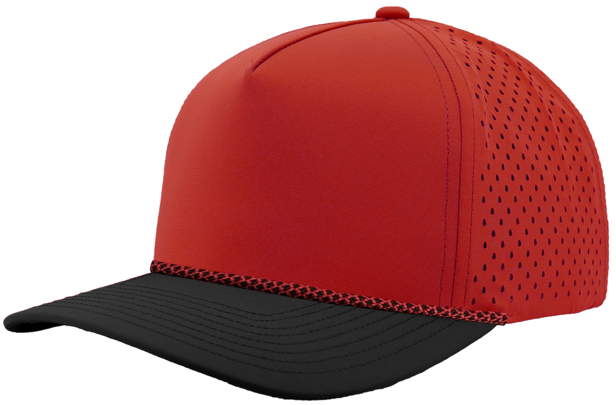 Zapped Headwear Blackhawk R+ Rope Hat - Red/Black bill-Red/black chainlink