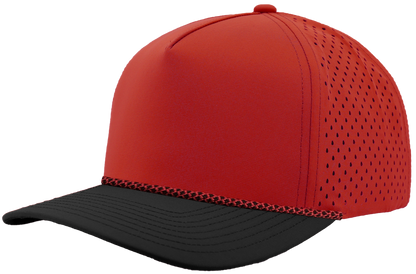 Zapped Headwear Blackhawk R+ Rope Hat - Red/Black bill-Red/black chainlink