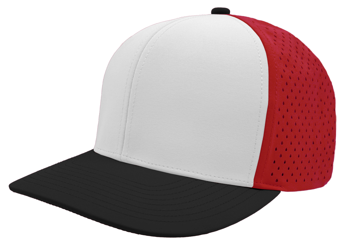 Zapped Headwear Bomber 6-Panel Hat - Red-White-Black