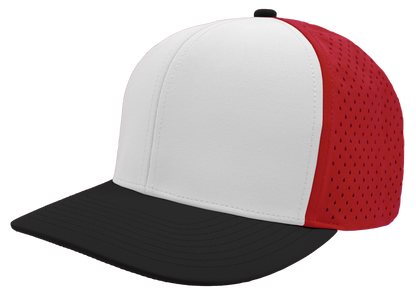 Zapped Headwear Bomber 6-Panel Hat - Red-White-Black