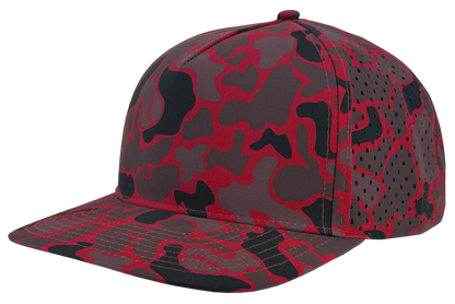 Zapped Headwear Blackhawk 5-Panel Hat - University Red old school camo