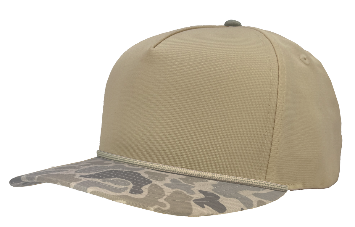 Zapped Headwear Patriot R+ Rope Hat - Khaki/Desert Old School Camo bill-Desert rope