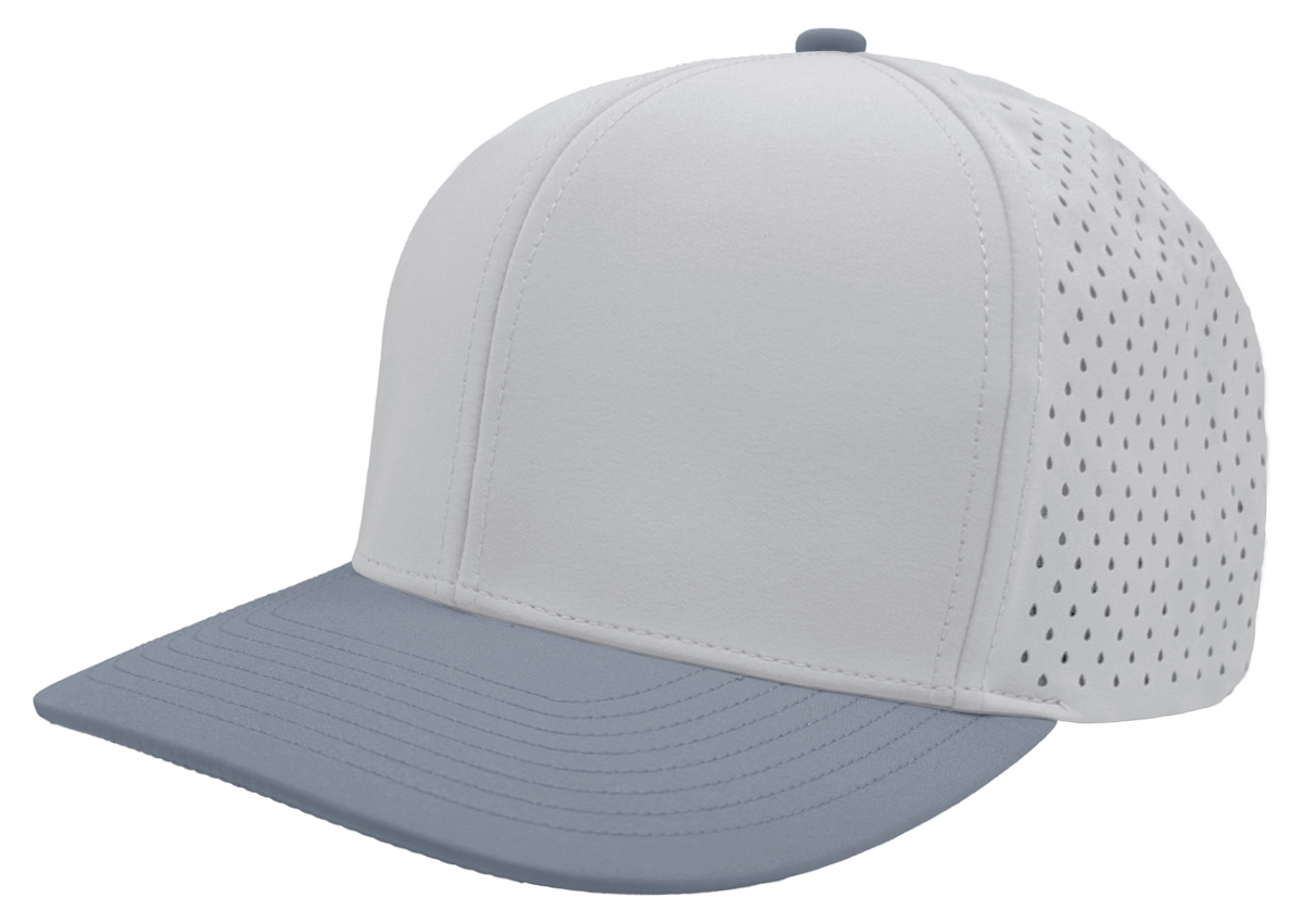 Zapped Headwear Bomber 6-Panel Hat - Silver-dust blue bill