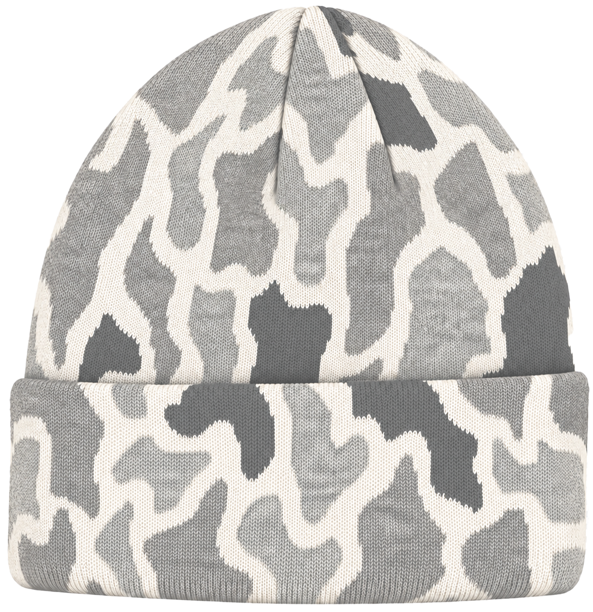 Zapped Headwear Woven Camo Cuff Beanie - Snow camo