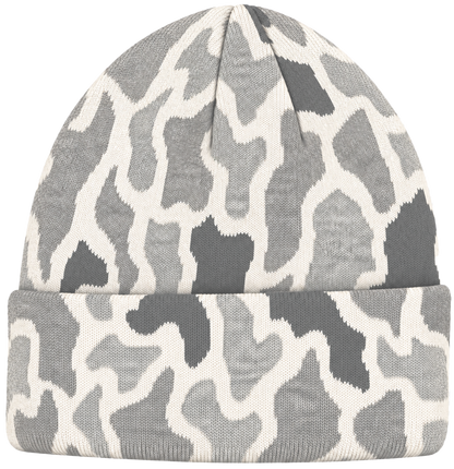 Zapped Headwear Woven Camo Cuff Beanie - Snow camo