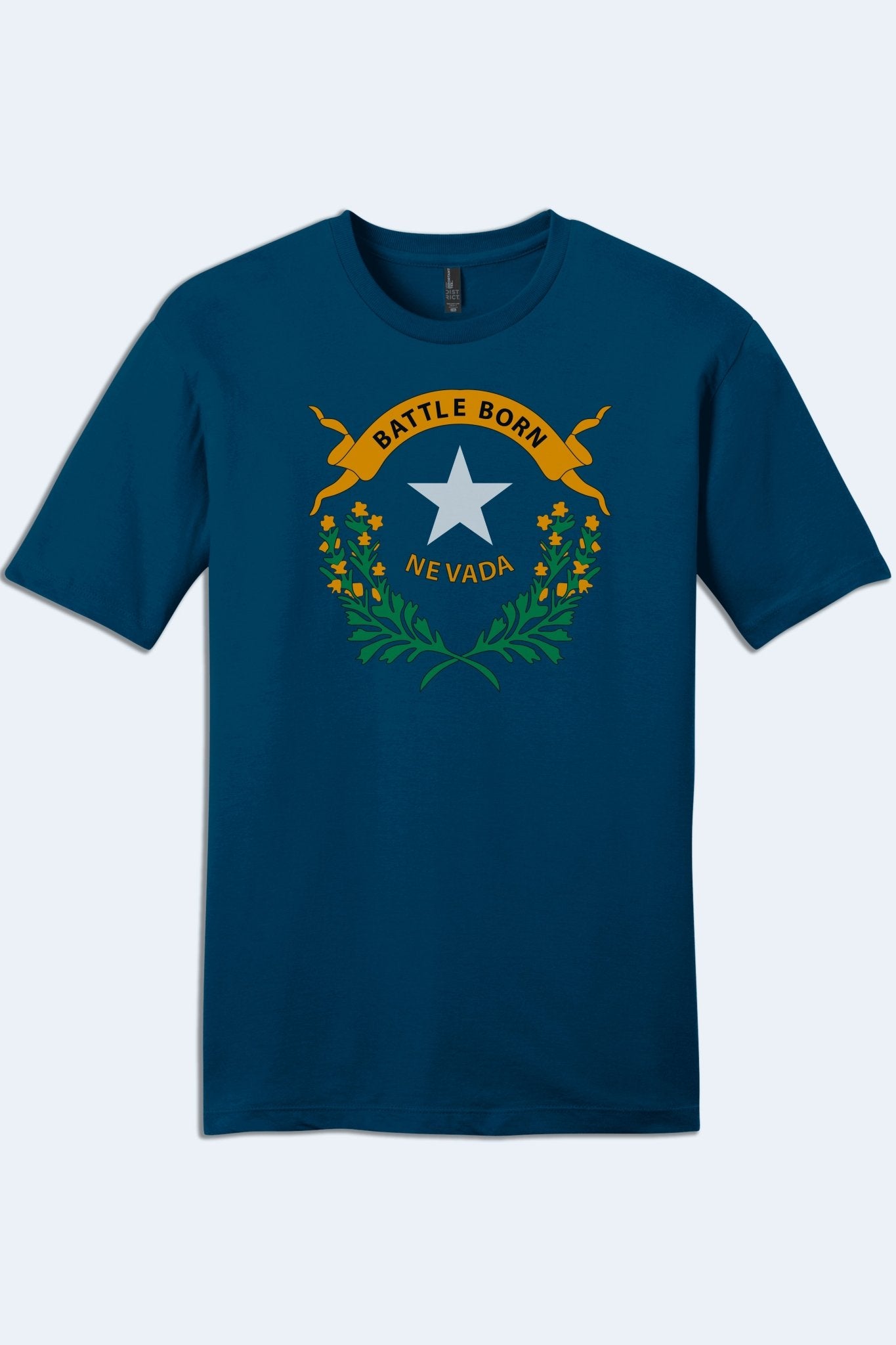 Traditional Nevada State Flag Battle Born Cotton Tee - Soft Ring - Spun T-Shirt | Battle Born Clothing - Shop Battle Born Clothing