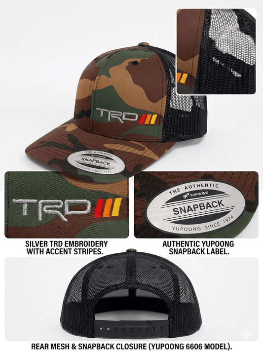TRD Toyota Heritage Trucker Hat | Vintage Embroidered Cap - Battle Born