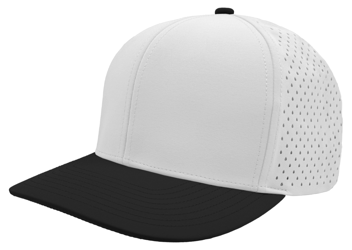 Zapped Headwear Bomber 6-Panel Hat - Stark white- black bill