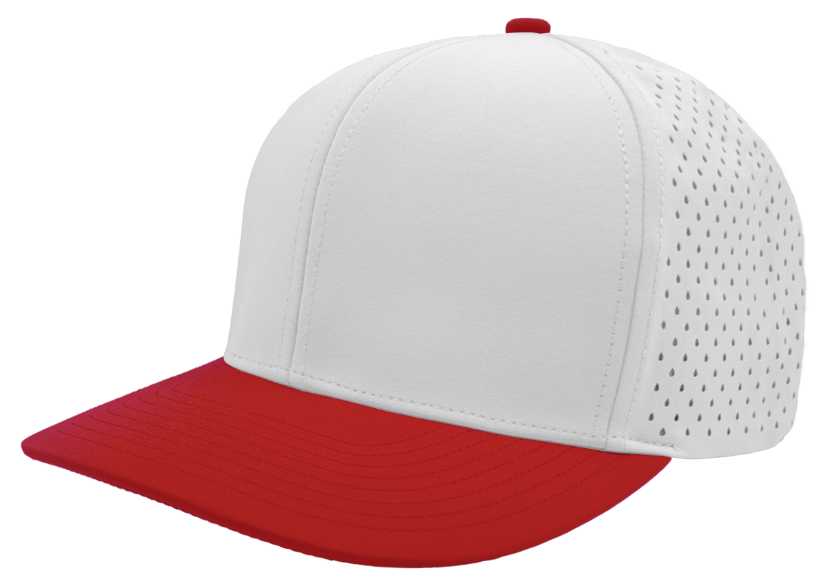 Zapped Headwear Bomber 6-Panel Hat - White-Red