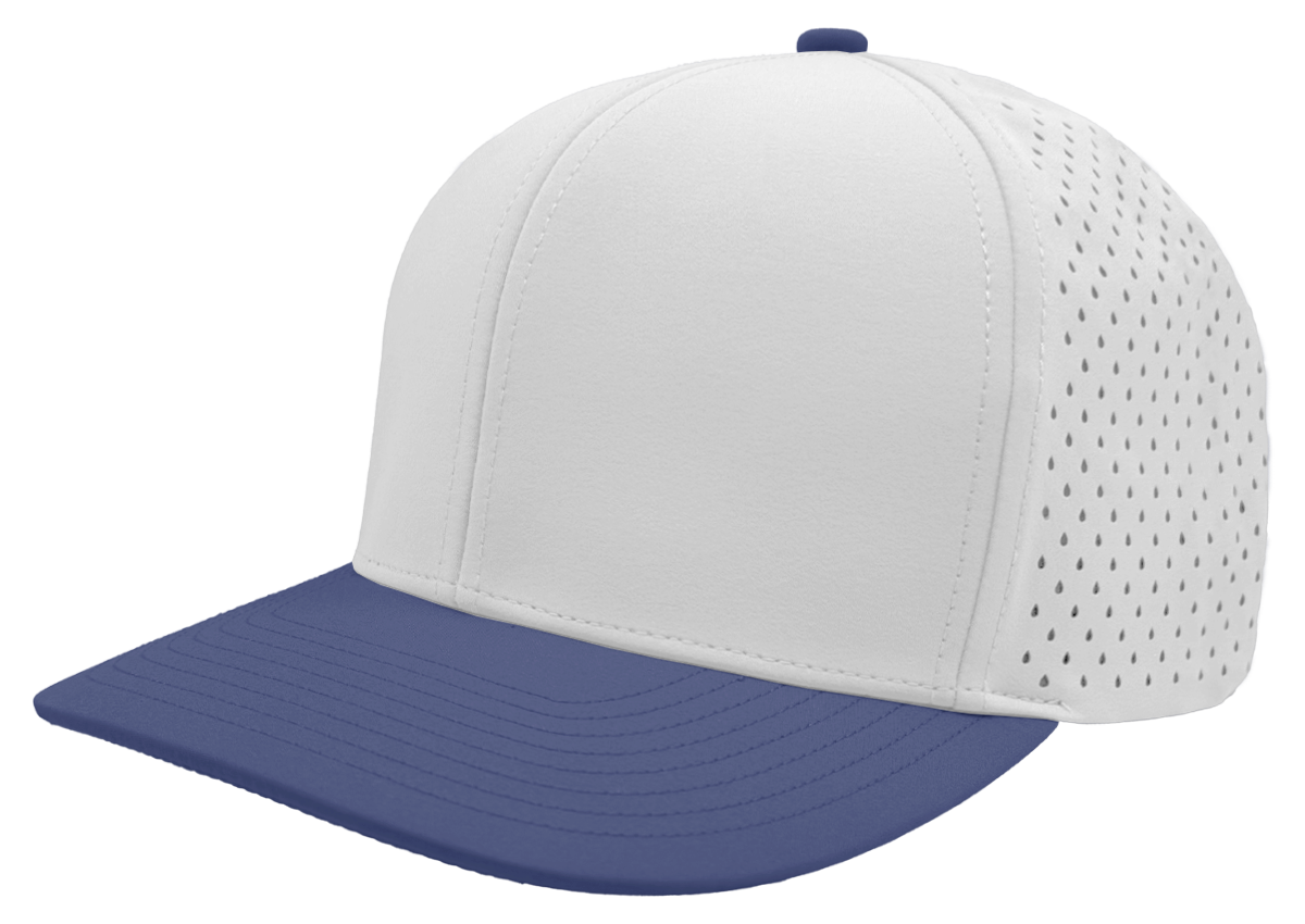 Zapped Headwear Bomber 6-Panel Hat - Stark white- Royal bill