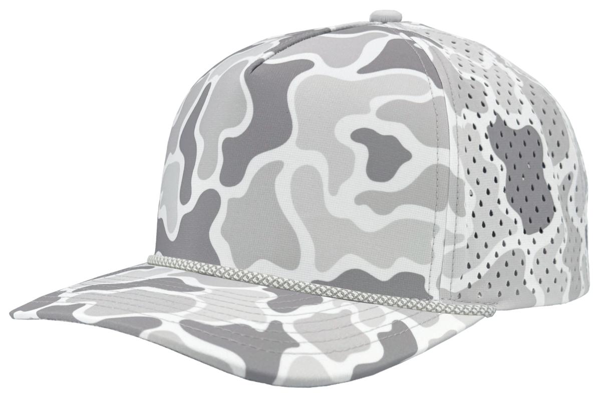 Zapped Headwear Blackhawk R+ Rope Hat - Old school snow camo-grey chainlink rope