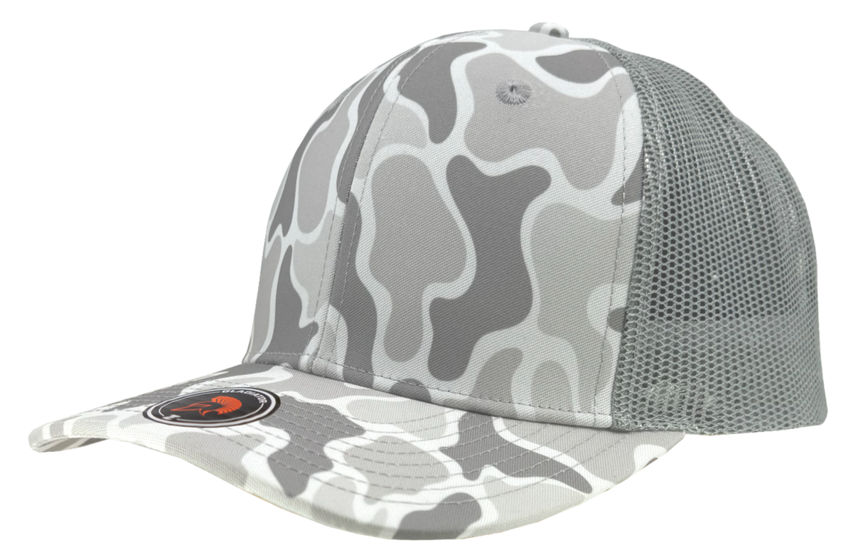 Zapped Headwear Warrior Trucker Hat - Old school snow camo - Grey