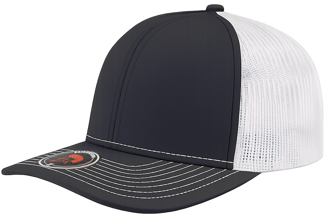 Zapped Headwear Warrior Trucker Hat - Navy-White