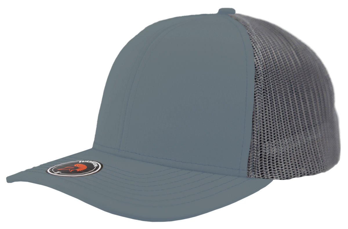 Zapped Headwear Warrior Trucker Hat - Smoke Blue-Aluminum