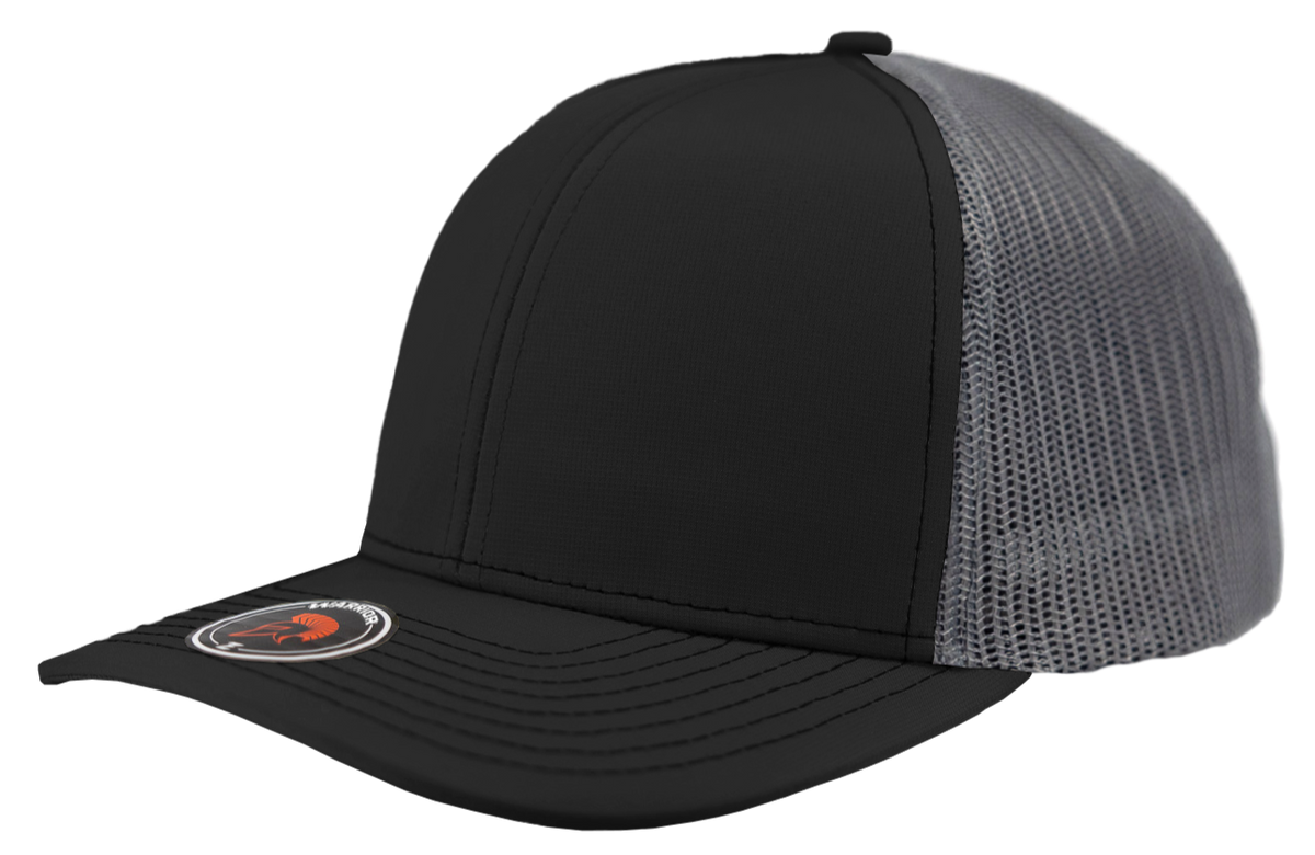 Zapped Headwear Warrior Trucker Hat - Black-Charcoal
