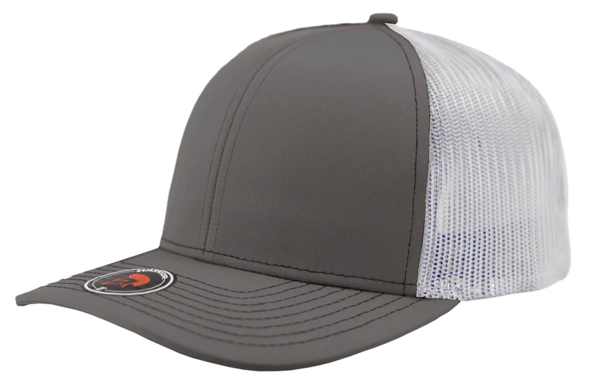 Zapped Headwear Warrior Trucker Hat - Light Charcoal-White